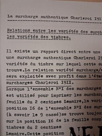 België 1993 - Literatuur: Les surcharges Charleroi 1911