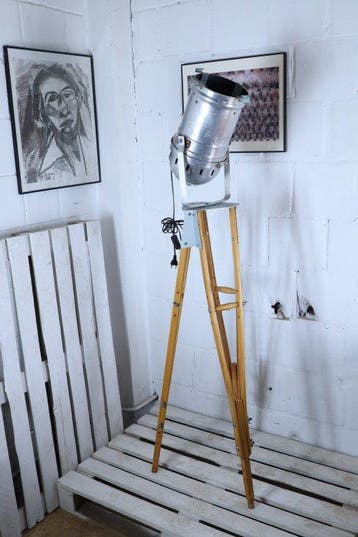 Lampadaire trépied - En alliage, Aluminium, Acier, Laiton,