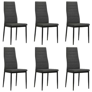 vidaXL Eetkamerstoelen 6 st stof donkergrijs, Huis en Inrichting, Verzenden, Nieuw