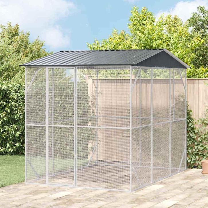 vidaXL Vogelkooi Antraciet 227 x 310 x 247 cm, Animaux & Accessoires, Oiseaux | Accessoires, Envoi