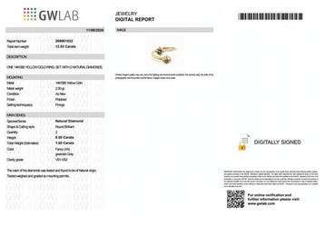 Zonder minimumprijs - Ring - 14 karaat Geel goud - 1.00ct.