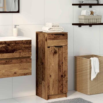 vidaXL Badkamerkast met lade Oud hout 32 x 34 x 90 cm, Verzenden