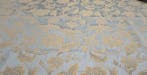 500x140 cm-damast Jacquardweefsel Blauw en Goud – GCFabrics