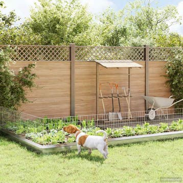 vidaXL Tuinhek met palen 24 st 35 x 50 cm Gegalvaniseerd, Tuin en Terras, Verzenden, Nieuw