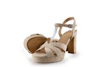 Manfield Sandalen in maat 39 Beige, Verzenden, Beige, Sandalen of Muiltjes, Manfield