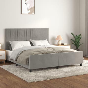 vidaXL Bedframe zonder matras 160x200 cm fluweel lichtgrijs, Maison & Meubles, Verzenden