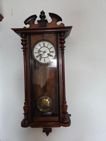 Klok - Hout - 1920-1930 - Antieke regulateur, Antiek en Kunst, Antiek | Klokken