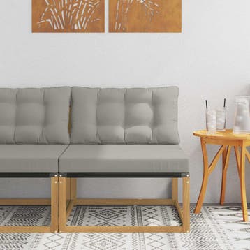 vidaXL Buiten Midden Sofa met kussen Wit 79 x 83 x 73 cm, Verzenden, Nieuw