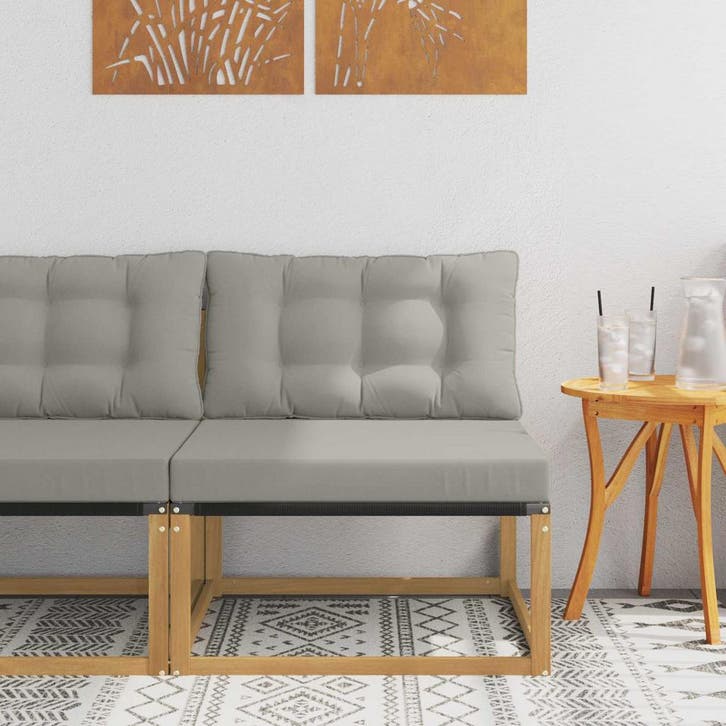 vidaXL Buiten Midden Sofa met kussen Wit 79 x 83 x 73 cm, Jardin & Terrasse, Ensembles de jardin, Envoi