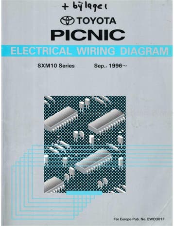 1996 TOYOTA PICNIC ELECTRISCHE SCHEMA WERKPLAATSHANDBOEK