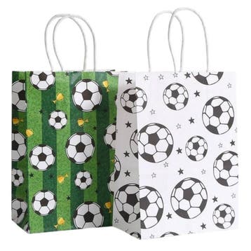 Fako Bijoux - 12 Papieren Uitdeeltasjes Voetbal & Beker -, Verzenden