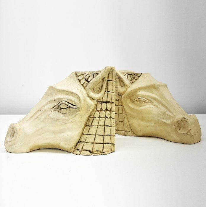 Serre-livres (2) - Chevaux géométriques - années 60 -, Antiek en Kunst, Curiosa en Brocante