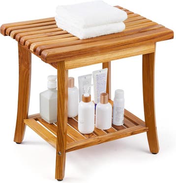 Teak Douchestoel 50cm | Tweede Kansje | OP = OP (douchebank), Verzenden, Overige typen, Nieuw, 50 tot 100 cm