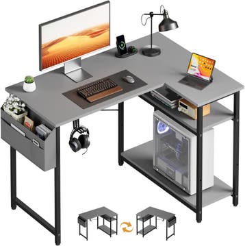 Bureau - Computertafel - Computerbureau - 110x80 cm - Grijs, Verzenden, Nieuw
