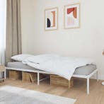 vidaXL Bedframe metaal wit 90x200 cm, Huis en Inrichting, Slaapkamer | Bedden, Verzenden, Nieuw