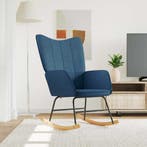 vidaXL Schommelstoel stof blauw, Huis en Inrichting, Stoelen, Verzenden, Nieuw