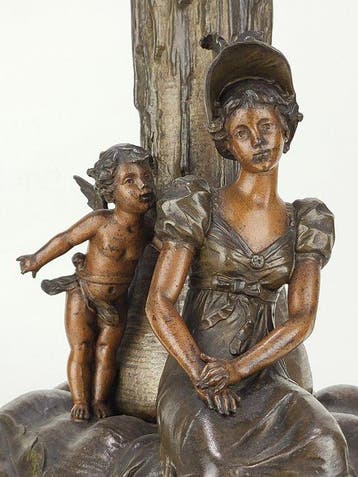 Vaas - Metaal - Vaas - stijl van A. Moreau