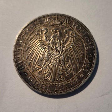 Duitsland, keizerrijk Wilhelm II. 3 Mark 1911 / 100th
