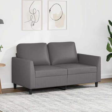 vidaXL Tweezitsbank / zetel 120 cm kunstleer grijs, Verzenden