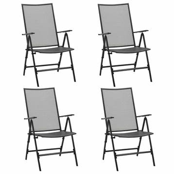 vidaXL Opklapbare stoelen van gaas, 4 stuks, staal,, Verzenden, Nieuw