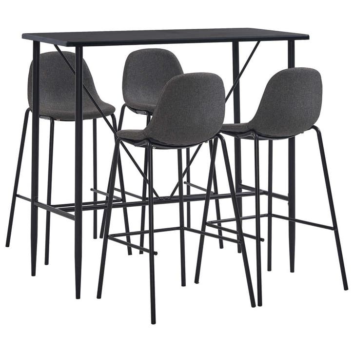 vidaXL 5-delige Barset stof donkergrijs, Huis en Inrichting, Complete eetkamers, Nieuw, Verzenden
