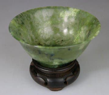Coupe Chinoise - Bol en Gesculpte Steen - China - Milieu van, Antiek en Kunst