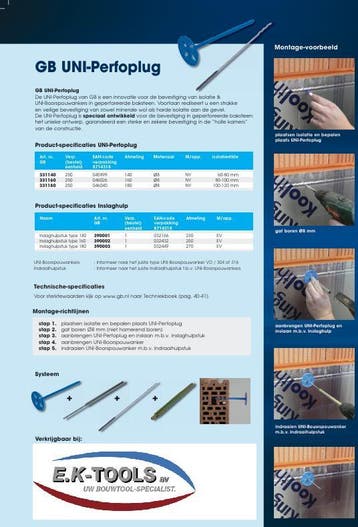 Isolatieplug Perfo Blauw voor snelbouwblokken., Nieuw