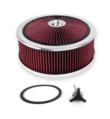 Luchtfilter 14 X 5 inch high flow chroom met rood filter, Auto-onderdelen, Ophalen of Verzenden, Nieuw
