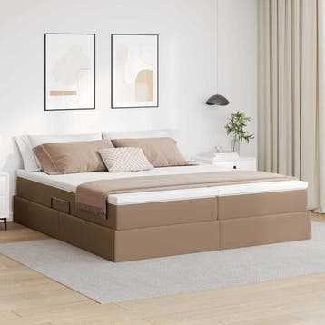 vidaXL Opbergbed met matras Cappuccino 180 x 200 cm, Verzenden