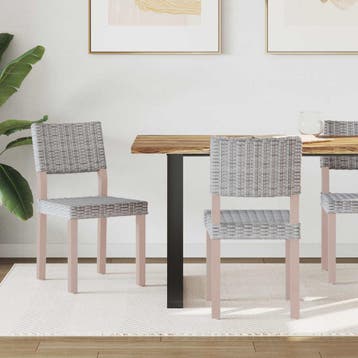 vidaXL Eetkamerstoel GENDT 2 st Kubu Rattan Witte was 46 x, Huis en Inrichting, Verzenden, Nieuw