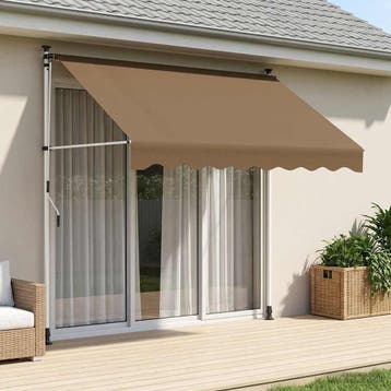 vidaXL Handmatig uitschuifbare luifel Beige 150 cm, Verzenden, Nieuw