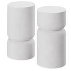 tectake Set van 2 bijzettafels Amine, chubby-design - wit, Maison & Meubles, Tables | Tables d'appoint, Verzenden