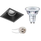 Kantelbare Vierkante LED Inbouwspot 6W - Mat Zwart & Warm Wi, Verzenden, Nieuw