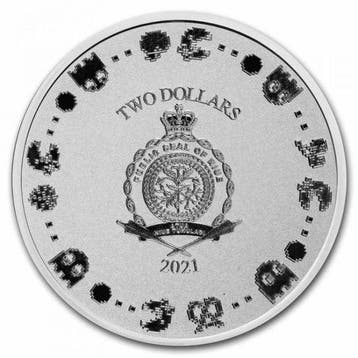 Niue. 2 Dollars 2021 1 oz $2 NZD Niue Ms. PAC-MAN 40th