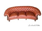 stile Chesterfield - Canapé - Bois, Cuir