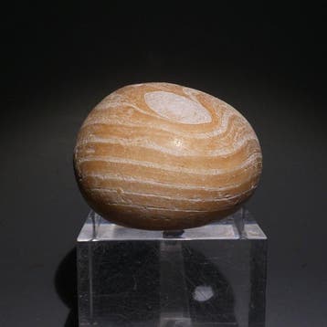Oud-Egyptisch Albast Knuppelkop. 6 cm Ø. Oude