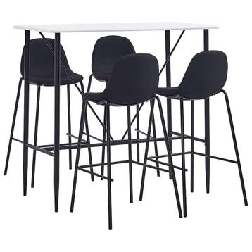 vidaXL 5-delige Barset stof zwart, Verzenden, Nieuw