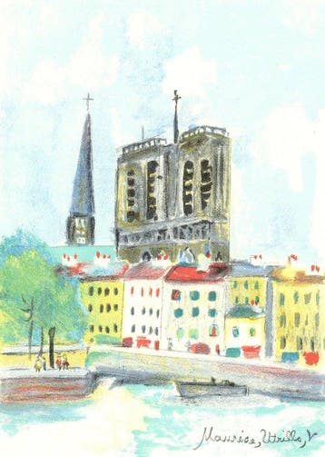 Maurice Utrillo (1883-1955) - Cathédrale Notre-Dame de Paris, Antiquités & Art