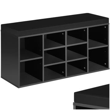 Schoenenkast met zitkussen 103,5x48x30cm - zwart, Verzenden