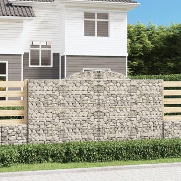 vidaXL Schanskorven 3 st gewelfd 300x50x160/180 cm ijzer, Tuin en Terras, Bloempotten, Verzenden, Nieuw