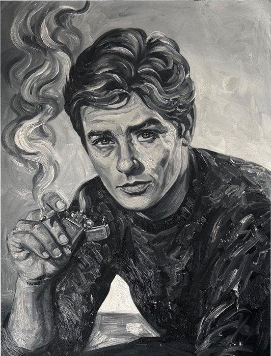 Nguyn Vit Lâm (1993) - Delon 80 60 cm, Antiquités & Art, Art | Peinture | Moderne