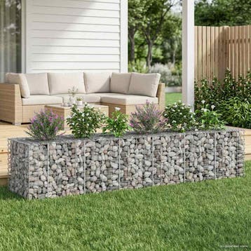 vidaXL Gabion verhoogd bed 2 st 260 x 60 x 55 cm, Tuin en Terras, Verzenden, Nieuw