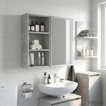 vidaXL Badkamer wandkast Beton Grijs 30 x 16 x 62,5 cm, Verzenden