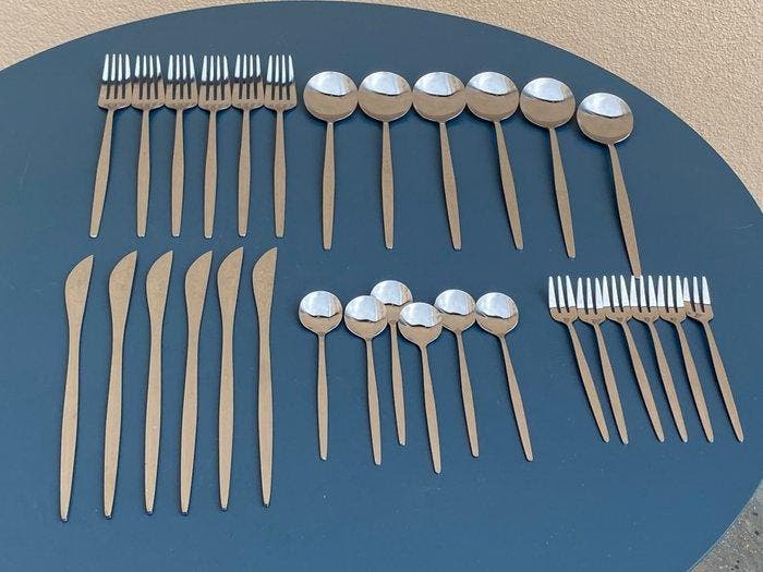 NO RESERVE price! - Bestekset (30) - Staal, inox - Bestek, Antiquités & Art, Antiquités | Meubles | Tables