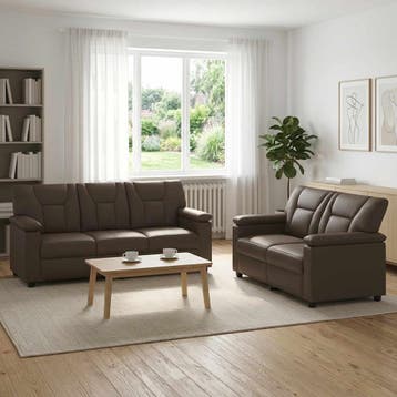 vidaXL bank / zetelstel 2 pcs Grijs Kunstleer, Verzenden, Nieuw