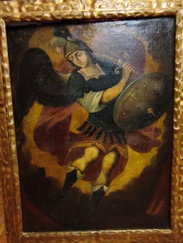 Escuela Novohispana (XVIII) - San Miguel Arcángel, Antiek en Kunst
