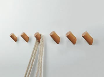 Set van 6 houten kledinghaken (kapstok), essenhout, Verzenden