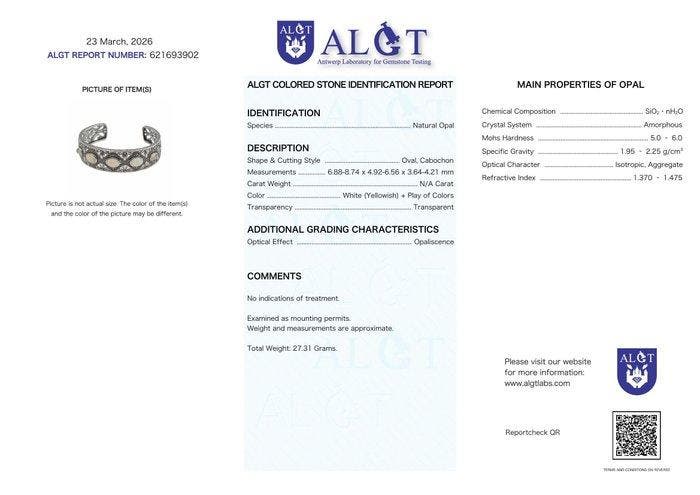 Zonder minimumprijs - Armband Zilver - Opal - Gecertificeerd, Bijoux, Sacs & Beauté, Bracelets