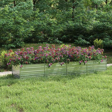 vidaXL Plantenbak verhoogd 320x80x45 cm gegalvaniseerd staal, Verzenden