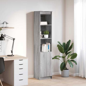 vidaXL Hoge kast 37,5x35x180 cm spaanplaat grijs sonoma, Huis en Inrichting, Kasten | Dressoirs, Verzenden, Nieuw